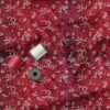 Dark Red Net Fabric with Tone to Tone Dhaga and Glitter Sequins