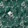 Dyed Green Georgette Fabric with Tone to Tone Embroidery and Glitter Sequins