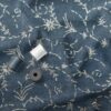 Dyed Navy Blue Georgette Fabric with Tone to Tone Embroidery and Glitter Sequins